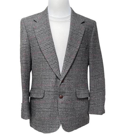 Vintage Two Button Wool Tweed Jacket/ Sport Coats By Robert Stock Size: 42R - Picture 1 of 15